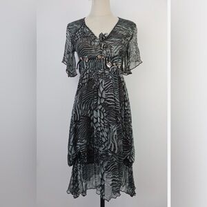 Liu Jo Zebra Print Luxury vintage Chiffon Dress